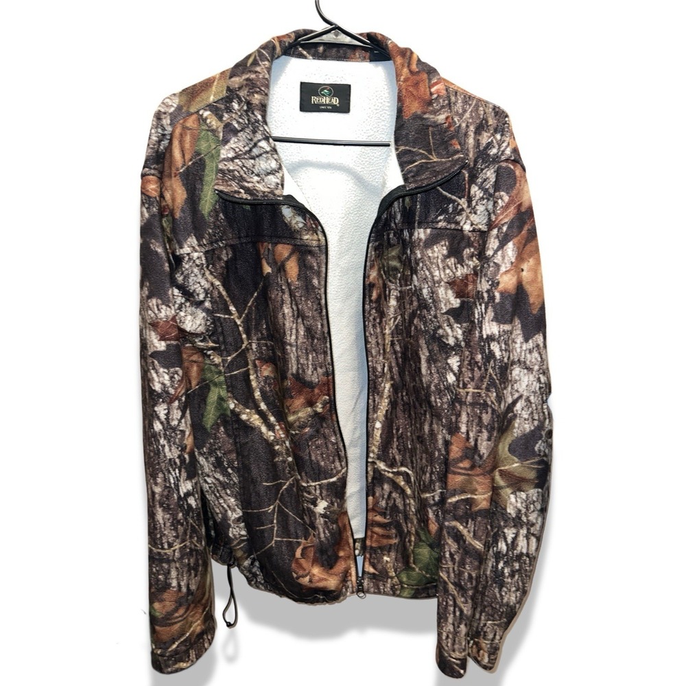 RedHead Camo Fleece Jacket XL Full Zip Hunting Outdoor Y2K Vintage